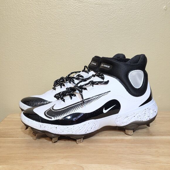 Nike Alpha Huarache Elite 4 Mid Baseball Cleats FD2744-107 White Black Men\'s 8.5 main image 7